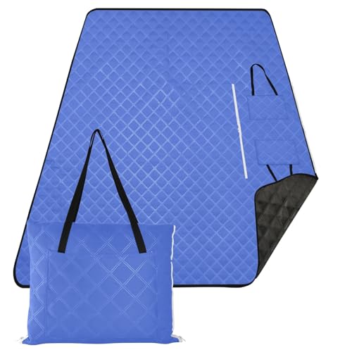 ODAWA Faltbare Picknickdecke, leicht zu tragen, kompakte Tragetasche, Decken, Outdoor, verstaubare Decke, 203,2 x 299,7 cm, Königsblau von ODAWA