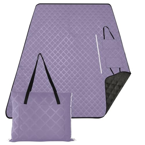 ODAWA Grau-lila Strand und Picknickdecke leichte praktische Matte Stofftasche für Frühling Sommer Camping, 203 cm x 299 cm von ODAWA