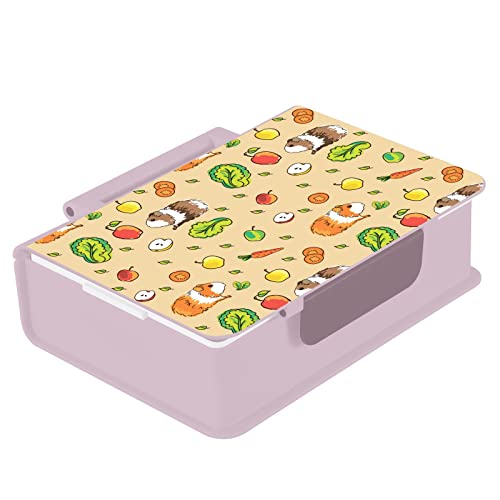ODAWA Nahtlose Meerschweinchen-Hintergrund-Bento-Box mit Griff, Mittagessen und Snacks-Behälter für Kinder und Erwachsene von ODAWA