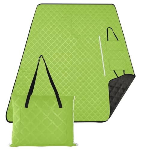 ODAWA Picknickdecke, verstaubar, groß, für den Außenbereich, faltbar, in Tragetasche, Picknickdecke, 203,2 x 299,7 cm, Gelb / Grün von ODAWA