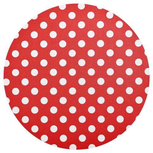 Polka Dot Red Placemat Round Table Mats for Dining Tables Washable Table Mats for Party Kitchen Dining Decoration von ODAWA