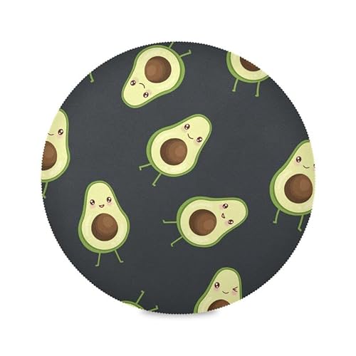 Smiling Avocado Platzsets Hitzeschutz-Pad Runde Tischsets Set für Küche Tisch Dekor von ODAWA