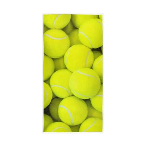 Tennisgelbe Hintergrund-Handtücher für Zuhause, Badezimmer, Fitnessstudio, Yoga, Spa, Hotel, saugfähige Schweißtücher, hochwertige, weiche, bequeme Gesichtstücher, 76 x 38 cm von ODAWA