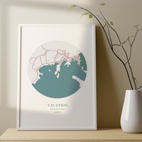 Bodrum, Türkei Personalisierte Karten Individuelle Karte Druck Geschenk Landkarte Drucke Stadtplan Stadt Poster von ODAproducts