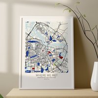 Individuell Amsterdam Landkarte Personalisierte Karte Geschenk Stadtplan Individuell Amsterdam Landkarte Personalisierte Karte Geschenk Stadtplan von ODAproducts