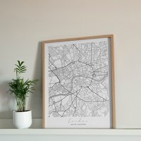 Individuell London Personalisierte Karten Landkarte Druck Geschenk Stadtplan Karte von ODAproducts