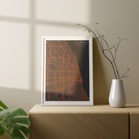 Individuelle Chicago Landkarte Druck Geschenk Personalisierte Karte Kunst Stadtkarte von ODAproducts