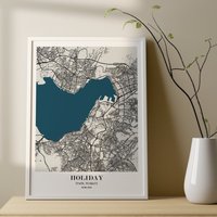 Izmir, Türkei Personalisierte Karten Druck Wohnkultur Geschenk Karte Stadtplan Benutzerdefinierte Stadt Poster Drucke von ODAproducts