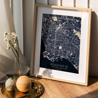 Los Glass Landkarte Individuelle Druck Geschenk Stadtplan Drucke Stadt Poster Landkarten von ODAproducts