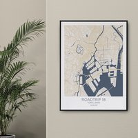 Tokyo Individuelle Landkarten Landkarte Druck Geschenk Drucke Stadtkarte Poster von ODAproducts