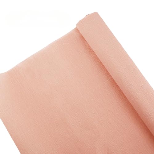 Krepppapierrolle für Blumenherstellung, 70 g, Weiß, Grün, Rosa, Krepppapier, Luftschlangen, 25,4 cm breit, 2,4 m lang, helles Champagner von ODETOJOY