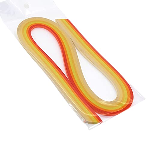 ODETOJOY Quilling Papierstreifen Farbverlauf 5mm Gelb, Bastelpapier Filigrana Farbrampen chromatisch Crescendo, 120 Stück Länge 54cm von ODETOJOY