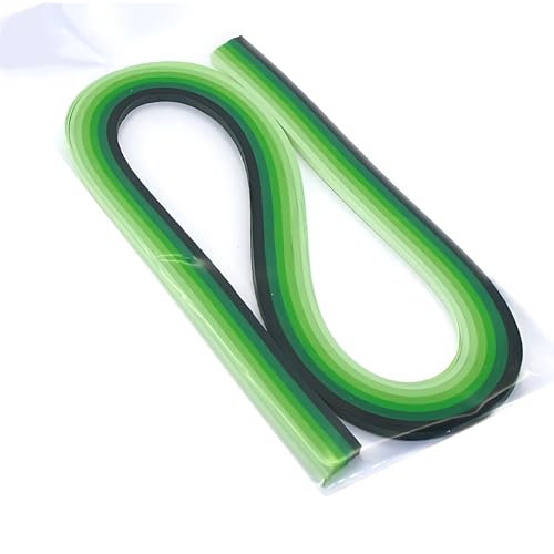 ODETOJOY Quilling Papierstreifen Farbverlauf 5mm Grün, Bastelpapier Filigrana Farbrampen chromatisch Crescendo, 120 Stück Länge 54cm von ODETOJOY