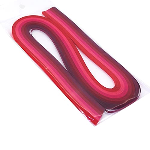 ODETOJOY Quilling Papierstreifen Farbverlauf 5mm rot, Bastelpapier Filigrana Farbrampen chromatisch Crescendo, 120 Stück Länge 54cm von ODETOJOY
