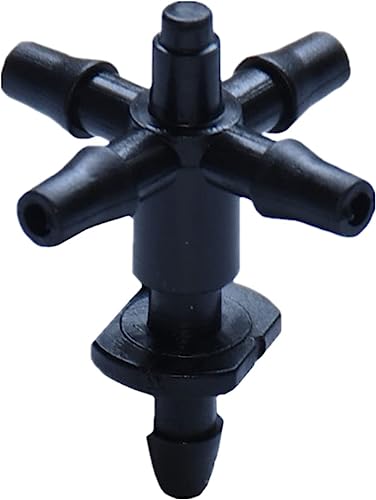 Tropfbewässerungsanschluss, 3/5 mm Rohr, Bewässerungsgelenk, 1/8 Zoll Widerhaken, 5 Wege, Kreuzwasserumsteller, Verbindungspfeil, Gartenspalter, automatische Bewässerung, Sprinklersysteme (50) von ODETOJOY