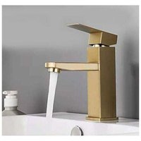 006 Waschtischarmatur aus gebürstetem Gold (gebürstetes Gold), Badezimmer-Waschbeckenarmatur, Rohre enthalten, sus 304 Edelstahl von ODIPIE