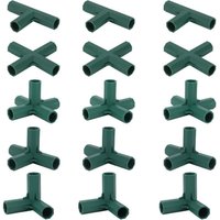 15 Stück Gewächshaus-Rahmenverbinder, Gartenrahmen-Eckverbinder, 16 mm Propellerstange, 5 Arten, robuste, stabile Halterung für Gewächshaus 15 Stück Gewächshaus-Rahmenverbinder, Gartenrahmen-Eckverbinder, 16 mm Propellerstange, 5 Arten, robuste, stabile Halterung für Gewächshaus von ODIPIE