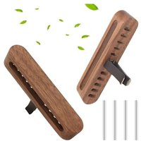 2 Stück Auto Diffusor Holz, Auto Lufterfrischer mit 4 Nachfüllauflagen, Nussbaum Auto Vent Diffusor, Auto Aromatherapie Vent Clip mit Ihrem von ODIPIE