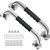2 Stück Haltegriff Dusche Edelstahl Griffstange 30cm Sicherheitsgriffe für Badewanne Badezimmer Treppen mit Schrauben von ODIPIE