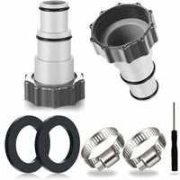 2PCS Poolschlauchadapter, Pooladapter, Adapter für Intex Pool, Pumpenschlauchadapter, Anschluss für ø 32 und 38 mm Poolschlauch von ODIPIE