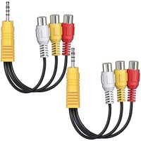 Odipie - 2er-Pack 3,5-mm-auf-Cinch-AV-Kabel, 15 cm Component-auf-3,5-mm-Audio-/Video-Splitter Odipie - 2er-Pack 3,5-mm-auf-Cinch-AV-Kabel, 15 cm Component-auf-3,5-mm-Audio-/Video-Splitter von ODIPIE