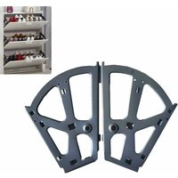 Odipie - 2er-Pack Schuhschrankscharniere aus Edelstahl mit herunterklappbarem Rahmen und Schuhablage - Schwarz von ODIPIE