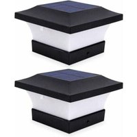 Odipie - 2er-Pack Solar-Pfostenleuchten für den Außenbereich für Zaun- und Terrassenleuchten, hohe Helligkeit, 6000 k weiße LED-Solarleuchten für 4 x Odipie - 2er-Pack Solar-Pfostenleuchten für den Außenbereich für Zaun- und Terrassenleuchten, hohe Helligkeit, 6000 k weiße LED-Solarleuchten für 4 x von ODIPIE