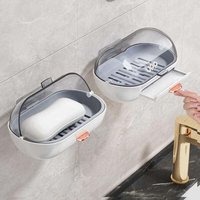 2er Set Seifenschale mit Deckel, Seifenbox zur Wandmontage, Wandseifenbox für Dusche, Bad, Badewanne, Küchenspüle, Kleber inklusive 2er Set Seifenschale mit Deckel, Seifenbox zur Wandmontage, Wandseifenbox für Dusche, Bad, Badewanne, Küchenspüle, Kleber inklusive von ODIPIE