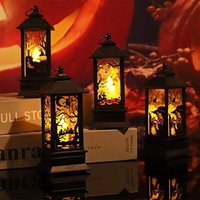 4 Stück Halloween LED Laterne, Halloween Deko Außen Innen Hängend, Halloween Deko Kürbis Licht, Garten Deko Licht Batterie Geister Nachtlicht von ODIPIE