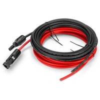 Odipie - 4 mm² / 12 awg Solarpanel-Verlängerungskabel mit weiblichen und männlichen Anschlüssen (3 m rot + 3 m schwarz) von ODIPIE