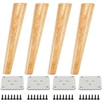 Odipie - 4 pcs Sofabeinen aus Holz Schrägen Möbelbeine mit Montageplatte und Schrauben - 30cm von ODIPIE