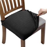 4er-Pack Stretch-Jacquard-Stuhlbezüge, Sitzbezüge für Esszimmerstühle, abnehmbar und waschbar (mit Rückengurten) von ODIPIE