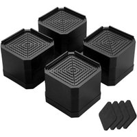 4er Set Bettbeinerhöhungen, Verstellbar 7,5-11 cm, Rutschfest & Stoßdämpfend, Für Sofa, Erwachsenenbett, Tisch, Kühlschrank, Waschmaschine, 1800 kg von ODIPIE