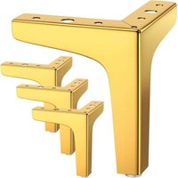 4er Set Möbelbeine Tragkraft bis 800 KG, 10cm Moderne Metall Tischbeine in Dreiecksform, Haarnadel Möbelbein für Schrank, Sofa, Gold von ODIPIE
