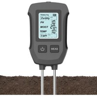 5-in-1-Feuchtigkeitsmessgerät für Pflanzen, Feuchtigkeitsmesser für Fruchtbarkeit/pH-Wert/Bodenfeuchtigkeit/Temperatur/Sonnenlichtintensität, von ODIPIE