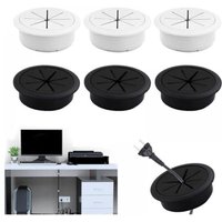 Odipie - 6 Stück Kabeldurchführung für den Schreibtisch, 60 mm, Kabelabdeckung für den Schreibtisch, Wand-TV-Kabelabdeckung, runde Odipie - 6 Stück Kabeldurchführung für den Schreibtisch, 60 mm, Kabelabdeckung für den Schreibtisch, Wand-TV-Kabelabdeckung, runde von ODIPIE