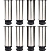 8er Set Möbelbeine, Verstellbare Küchenbeine ø 50mm/Höhe 150mm Rund Metall Edelstahl Sofabein Tischfüße 8er Set Möbelbeine, Verstellbare Küchenbeine ø 50mm/Höhe 150mm Rund Metall Edelstahl Sofabein Tischfüße von ODIPIE
