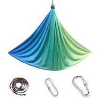 Aerial Yoga Hängematte, 200 kg maximale Belastung, Ganzkörper (Blau/Grün, 150 x 280 cm) von ODIPIE