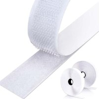 Doppelseitiger Kratzaufkleber, 8 m langes selbstklebendes Kratzband, selbstklebendes Klettband für Wandbehänge, Teppiche, 20 mm (weiß) von ODIPIE