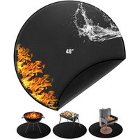 Grillmatte für den Außenbereich, feuerfeste Matte für Feuerstellen im Freien, Anti-Feuer-Matte, 120 cm/48 Zoll, extra große runde Matte für den von ODIPIE
