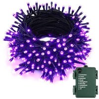 Halloween-Dekoration für draußen, 10 m, 100 LEDs, violette Lichterkette, Weihnachten, 8 Modi, wasserdicht, batteriebetrieben, Lichterkette für den Halloween-Dekoration für draußen, 10 m, 100 LEDs, violette Lichterkette, Weihnachten, 8 Modi, wasserdicht, batteriebetrieben, Lichterkette für den von ODIPIE