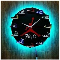 Odipie - Home 30 cm AJ1-12 Wanduhr, Zifferblattuhr für Zuhause, Wohnzimmer, Schlafzimmer, Büro, Café, Bar, Dekoration, schwarzer Hintergrund mit Licht von ODIPIE