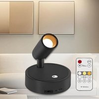 Kabelloser LED-Strahler, magnetische Wandleuchte, wiederaufladbar, 4000 mAh, Touch-Bodenstrahler + Fernbedienung, Leselampe mit Timer für von ODIPIE