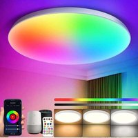LED Deckenleuchte Dimmbar, Smart Deckenleuchte Farbe Mit Alexa, Deckenlampe Mit Fernbedienung Und APP Steuerung Für Schlafzimmer, Wohnzimmer, Küche, von ODIPIE