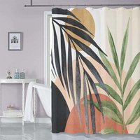 Mid Century Boho Badezimmer Stoff Duschvorhang Abstrakte tropische Blätter Duschvorhänge 72' x 72' Mid Century Boho Badezimmer Stoff Duschvorhang Abstrakte tropische Blätter Duschvorhänge 72' x 72' von ODIPIE
