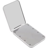 Odipie - Mini-LED-Taschenspiegel, kleiner Kosmetikspiegel mit leichtem, kompaktem, faltbarem, doppelseitigem Rechteck, weiß von ODIPIE