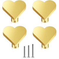 [NIEMALS VERWENDET] 4 Stück Gold Schubladenknöpfe Herzform Möbelknöpfe Dekoration Möbelgriff für Tür Schrank Kommode Inklusive Schrauben von ODIPIE