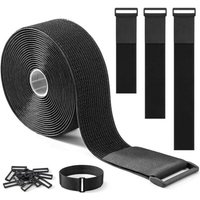 [NIEMALS VERWENDET] 5 cm x 5 m Robustes Klettband mit 15 Schnallen – Verstellbar, auf Maß Zuschneidbar und Wiederverwendbar, Ideal für Kabel, von ODIPIE