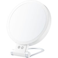 [NIEMALS VERWENDET] Beleuchteter Vergrößerungs-Schminkspiegel, 5-fach/1-fach, doppelseitig, wiederaufladbarer 1000-mAh-LED-Spiegel mit 3 Lichtfarben, von ODIPIE