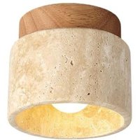 [NIEMALS VERWENDET] Deckenleuchte aus Holz, Marmor und Stein, Mid-Century Modern, halbbündige Montage, kleine Flur-Deckenleuchte, von ODIPIE